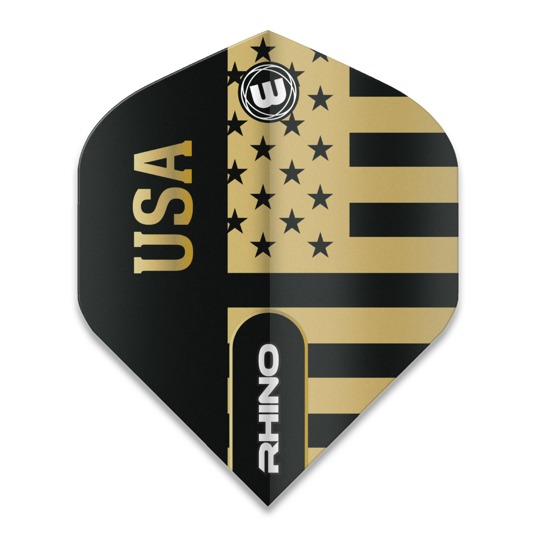 Winmau Rhino Black & Gold Flag - USA