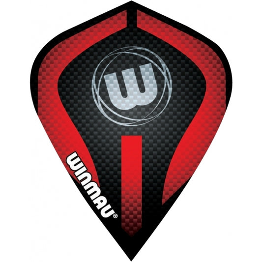 Winmau Kite Poly Flights Logo schwarz rot