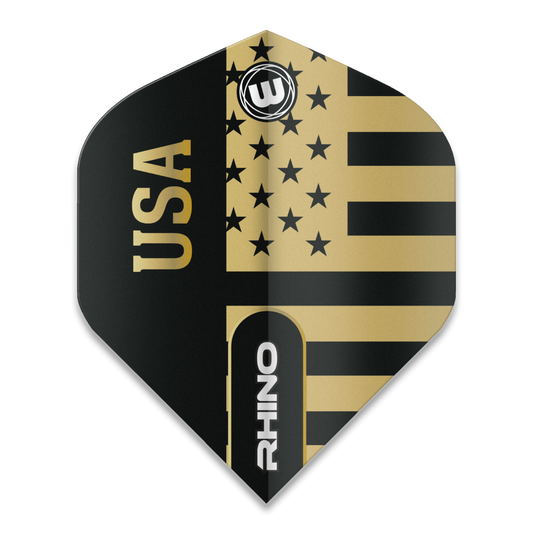 Winmau Rhino Black & Gold Flag - USA