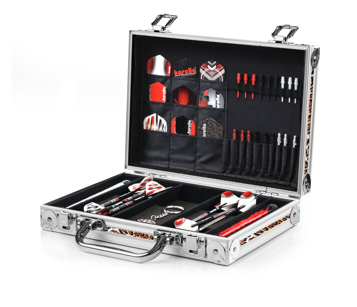 Dartkoffer Alu PAK Luxus, LEOPARD-Optik