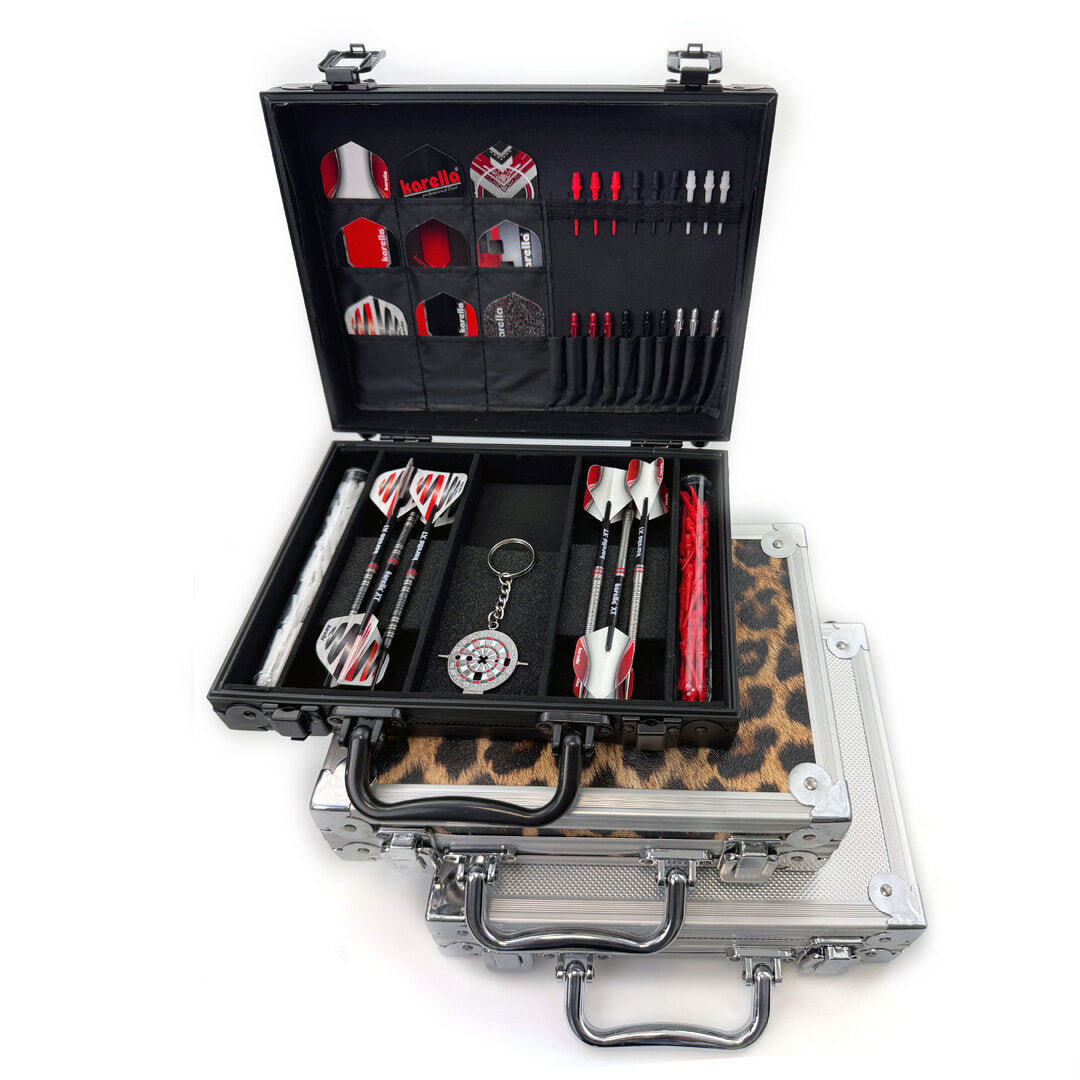 Dartkoffer Alu PAK Luxus, LEOPARD-Optik