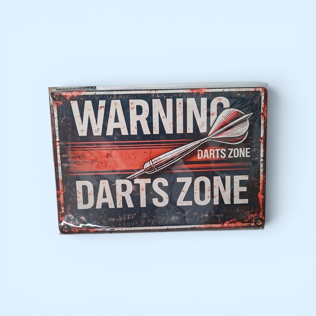 Dart Schild WARNING Darts Zone