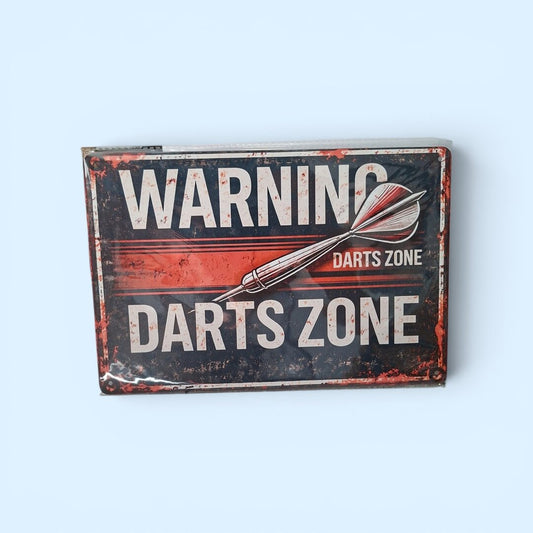 Dart Schild WARNING Darts Zone