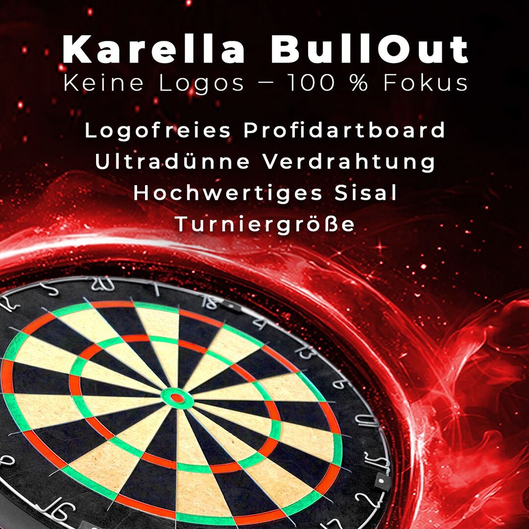 Karella Dartboard BullOut Bristle Board + 2 Sets Darts