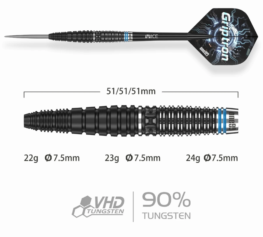 One80 Griptron GT1 Steeldarts 22g | 23g | 24g