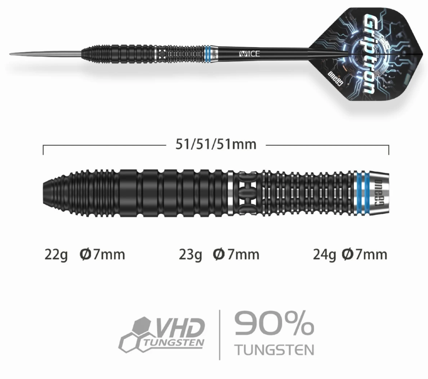 One80 Griptron GT2 Steeldarts 22g | 23g | 24g
