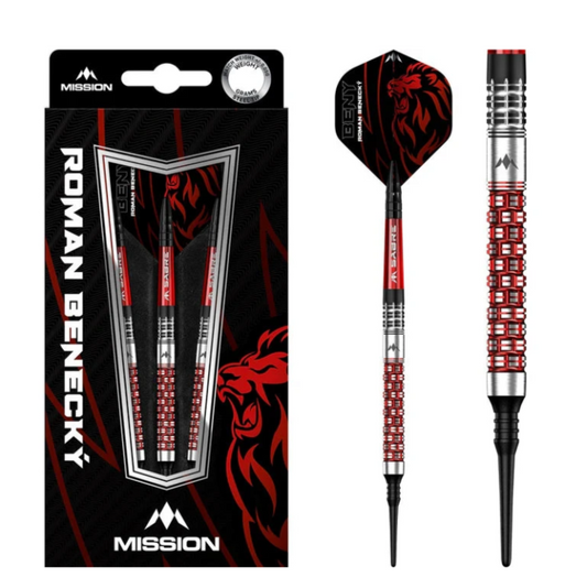 Mission Roman Benecky Softdarts - Black & Red - 18g