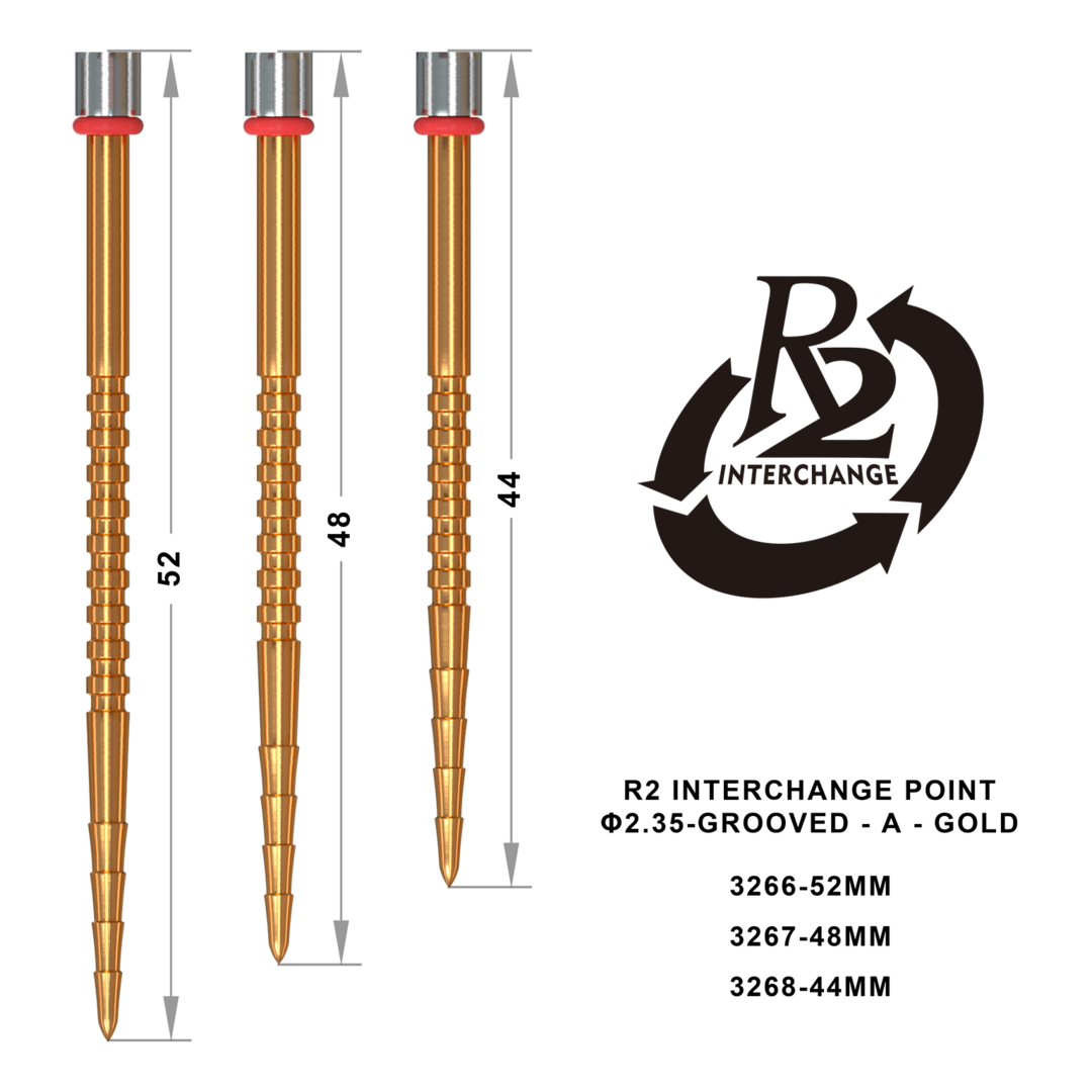 R2 Interchange Point (2.35mm) - 52mm - Grooved - A - Gold