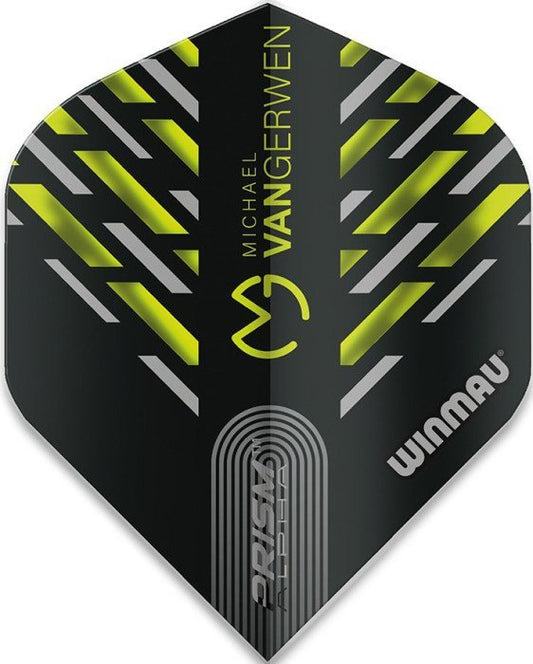 Winmau Prism Alpha MvG Black, Green & Grey Chevron